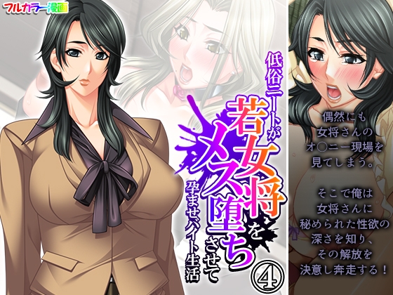 A sleazy NEET tricks a young landlady into falling for her and impregnates her part-time job Volume 4