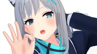 Silver-haired uniform girl suffocating Irama MMD