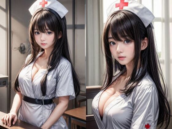 [Free] [Free] Black hair / Long hair / Moderate breast size / White coat nurse / “Real/live-action” photo album with cleavage emphasis