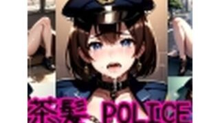 Strong brown-haired miniskirt police officer panties creampie shooting