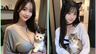 Cats and Beauty: Elegant moments of beautiful women spending time with cats