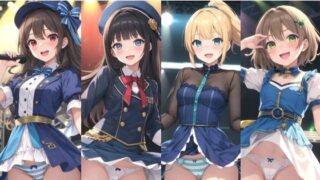 Panty shot idol! Blue costume edition