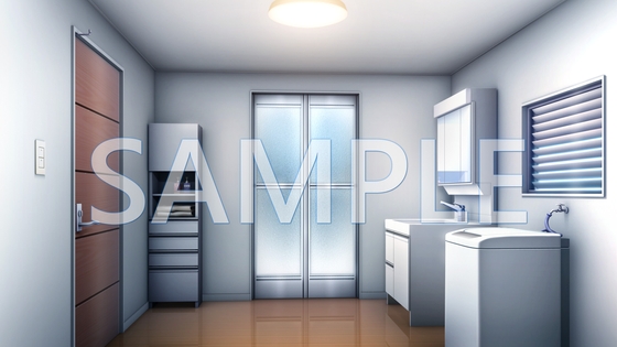 [Background material] Single house washroom (6045_bg06) [with time difference]