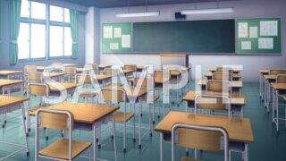 [Background material] Classroom (6045_bg10) [With time difference]