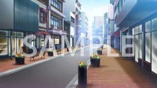 [Background material] Shopping street (6045_bg14) [with time difference]