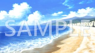 [Background material] Coast, sandy beach (6014_bg16) [with time difference]