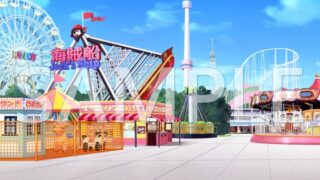 [Background material] Amusement park (6014_bg17) [With time difference]