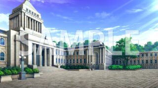 [Background material] School exterior (7004_bg07) [with time difference]