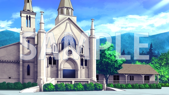 [Background material] Church (7004_bg10) [with time difference]