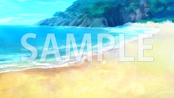 [Background material] Sandy beach (7004_bg13) [with time difference]