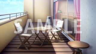 [Background material] Apartment balcony table