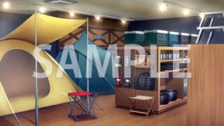 [Background material] Camping equipment store (6229_bg15) [with time difference]