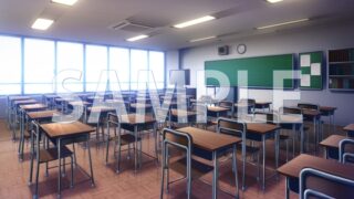 [Background material] Classroom (6175_bg01) [With time difference]