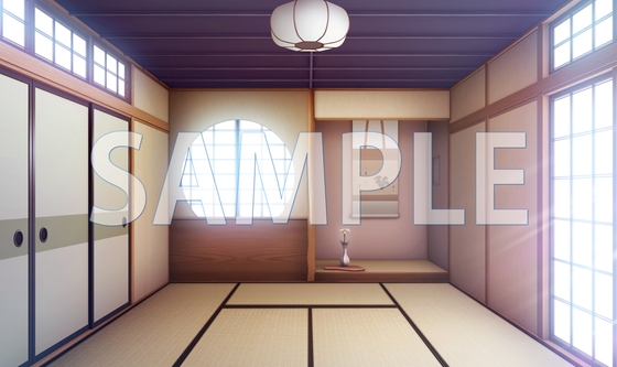 [Background material] Calligraphy room (6168_bg06) [With time difference]