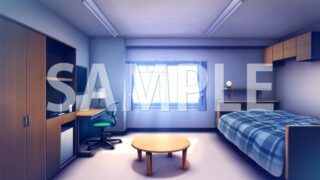 [Background material] Boys’ dormitory room (6168_bg11) [With time difference]