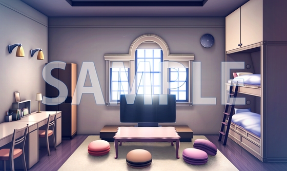 [Background material] Girls’ dormitory room (6168_bg12) [with time difference]