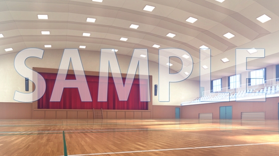 [Background material] Gymnasium (1385_bg06) [With time difference]