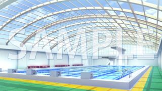 [Background material] Indoor pool (1385_bg07) [With time difference]