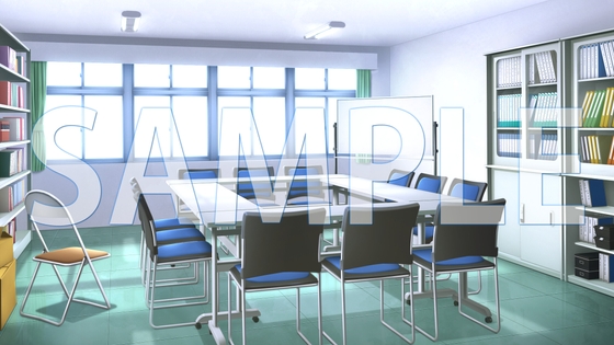 [Background material] Student council room (1385_bg16) [with time difference]