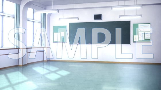 [Background material] Empty classroom A (1385_bg22a) [With time difference]