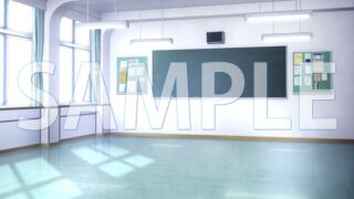 [Background material] Empty classroom C (1385_bg22c) [With time difference]