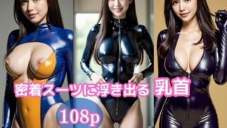 Nipples that stand out in a close-fitting rubber suit [AI beauty gravure photo collection]