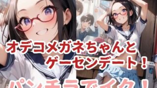 Game center date with Odeko Megane-chan! Cum with panty shots!